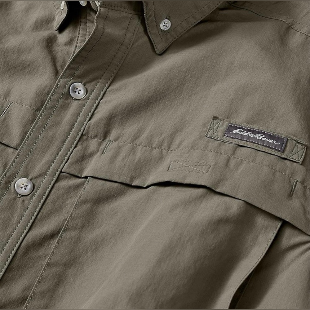 NWT Eddie Bauer Men's Ripstop Guide Short-Sleeve Shirt Size Large - Picture 3 of 7